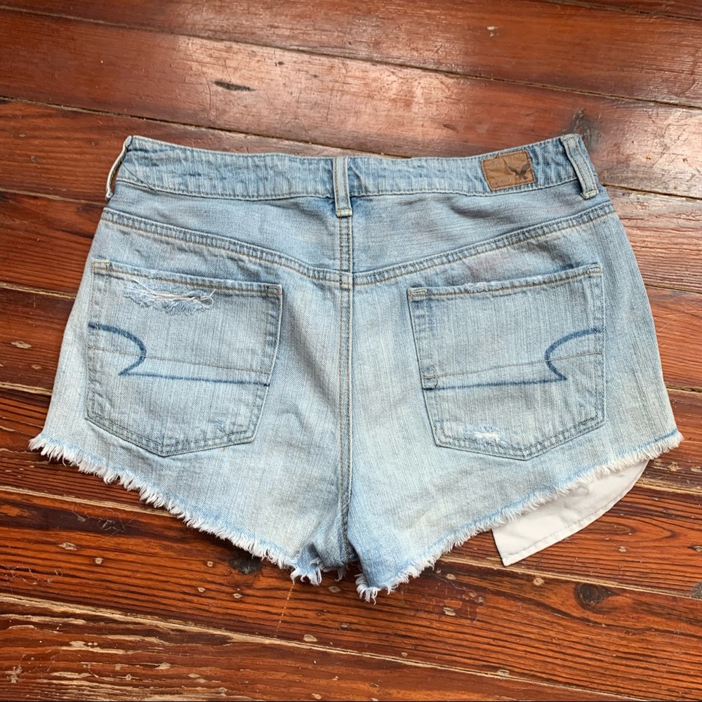 American Eagle Hi-Rise Festival Distressed Jean Shorts - Picture 9 of 11
